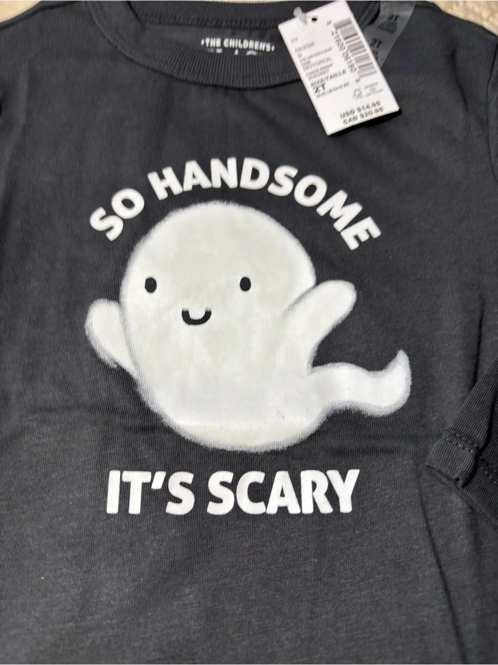 Children's Place 2T 'So Handsome It's Scary' Ghost Graphic Tee